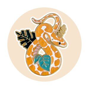 Reptile Animal Enamel Pin: Python Snake